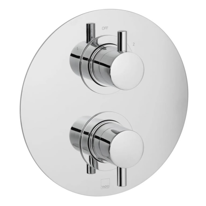 Cutout image of Vado Celsius Twin Outlet Two Handle Thermostatic Shower Valve